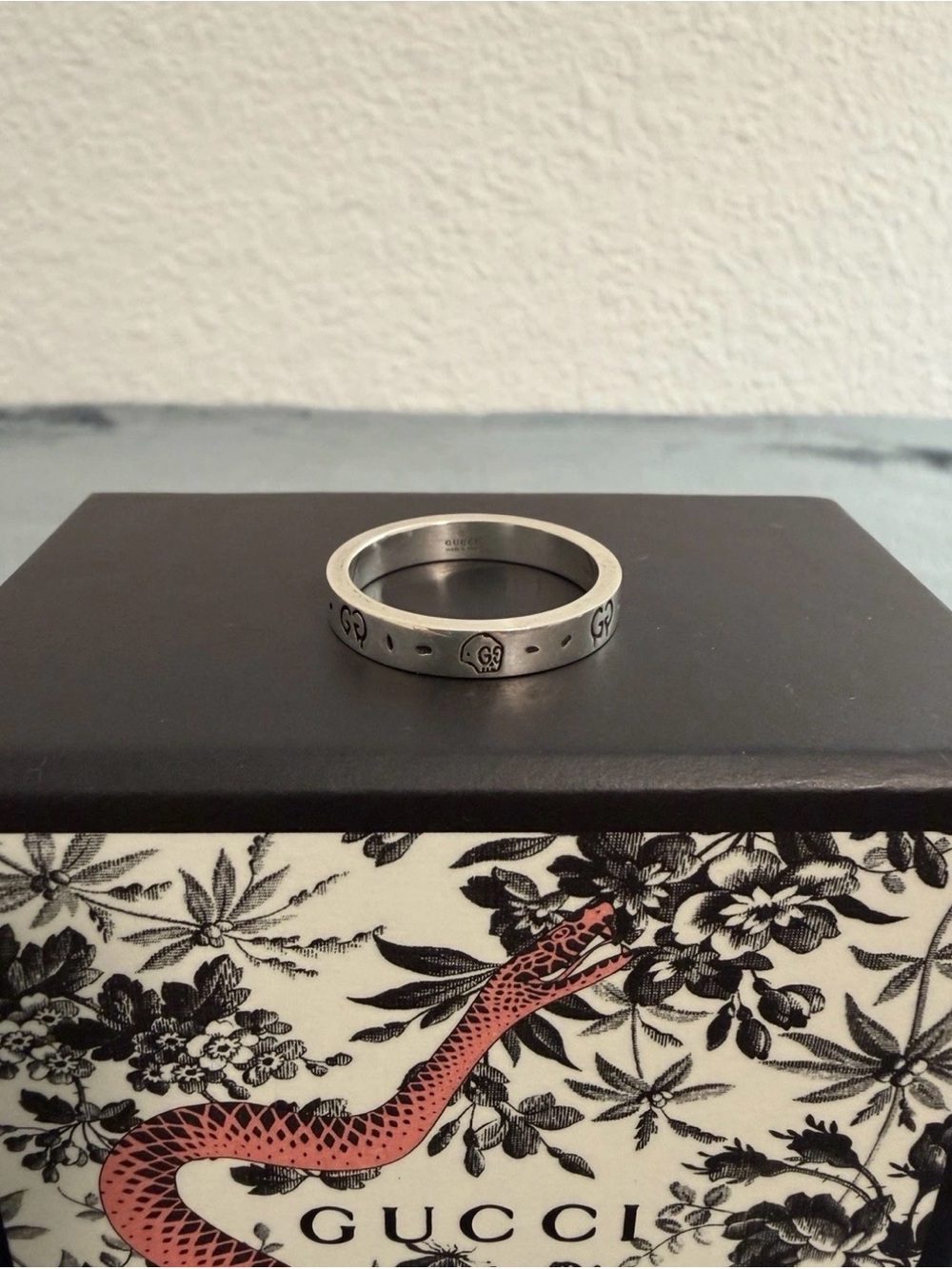 Brand New Gucci Ghost Sterling Silver 925 Costume Ring Size 21 (US 9.5)